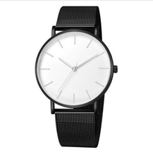 Load image into Gallery viewer, Black Quartz Watch Women Mesh Stainless Steel Bracelet Casual
