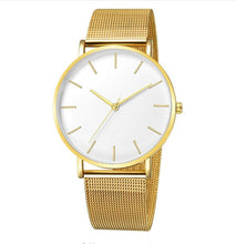 Load image into Gallery viewer, Black Quartz Watch Women Mesh Stainless Steel Bracelet Casual