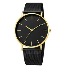 Load image into Gallery viewer, Black Quartz Watch Women Mesh Stainless Steel Bracelet Casual