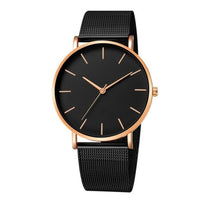 Load image into Gallery viewer, Black Quartz Watch Women Mesh Stainless Steel Bracelet Casual