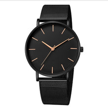 Load image into Gallery viewer, Black Quartz Watch Women Mesh Stainless Steel Bracelet Casual