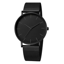 Load image into Gallery viewer, Black Quartz Watch Women Mesh Stainless Steel Bracelet Casual