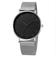 Load image into Gallery viewer, Black Quartz Watch Women Mesh Stainless Steel Bracelet Casual