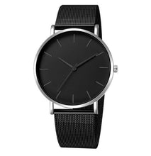 Load image into Gallery viewer, Black Quartz Watch Women Mesh Stainless Steel Bracelet Casual