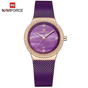 New NAVIFORCE Women Luxury Brand Watch Simple Quartz Lady